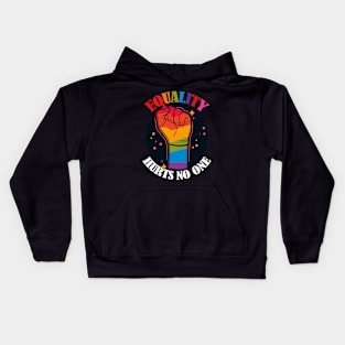 Equality Hurts No One- Rainbow LGBTQIA Fist Kids Hoodie